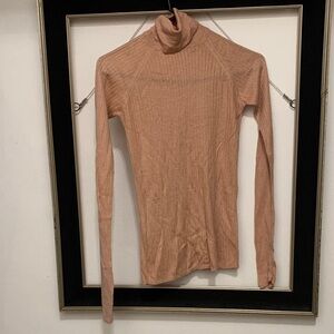 Women's Tan Turtleneck Top